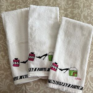 Lolita embroidered hand towels - set of 3